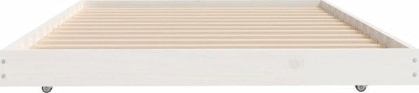 vidaXL Κορμός κρεβατιού, λευκός, 90 x 200 cm, από μασίφ πεύκο
