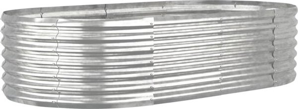 vidaXL vidaXL Donica ogrodowa, malowana proszkowo stal, 152x80x36 cm, srebrna