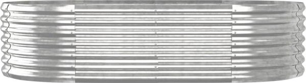 vidaXL vidaXL Donica ogrodowa, malowana proszkowo stal, 152x80x36 cm, srebrna