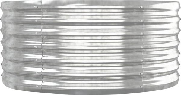 vidaXL vidaXL Donica ogrodowa, malowana proszkowo stal, 152x80x36 cm, srebrna
