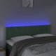 vidaXL Κεφαλάρι για κρεβάτι με LED, σκούρο πράσινο, 144x5x78/88 cm, βελούδο