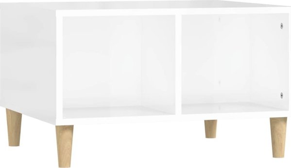 vidaXL Λευκό τραπεζάκι καφέ υψηλής γυαλάδας, 60x50x36,5 cm