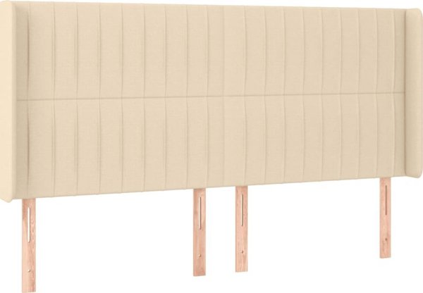 vidaXL Λουζκο κοντινεντάλε με στρώμα, κρεμ, 180x200 cm, ύφασμα