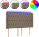 vidaXL Κεφαλάρι κρεβατιού με LED σε ύφασμα taupe 163x16x118/128 cm