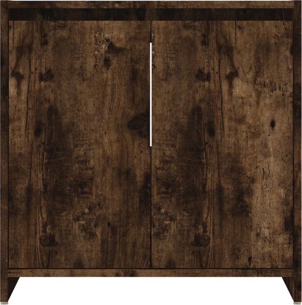 vidaXL Ντουλάπι μπάνιου, καπνιστή δρυς, 60x33x61 εκ.