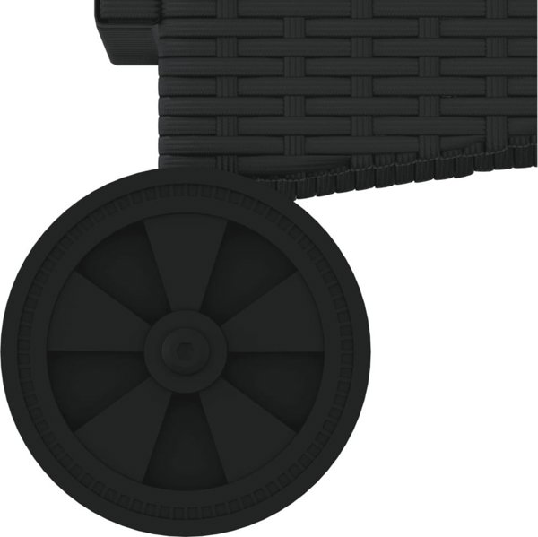 vidaXL Lezaki z poduszkami, 2 szt., czarne, polirattan