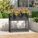 vidaXL Donica με ράφι, γκρι, 82,5x34,5x81 εκ., μασίφ ξύλο πεύκου