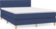 vidaXL Κρεβάτι continental με στρώμα, μπλε, ύφασμα 140x200 εκ.