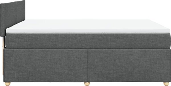 vidaXL Κρεβάτι Continental με Στρώμα, Σκούρο Γκρι Ύφασμα, 160x200 cm