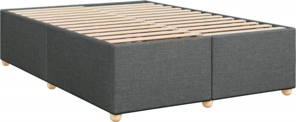 vidaXL Κρεβάτι Continental με Στρώμα, Σκούρο Γκρι Ύφασμα, 160x200 cm