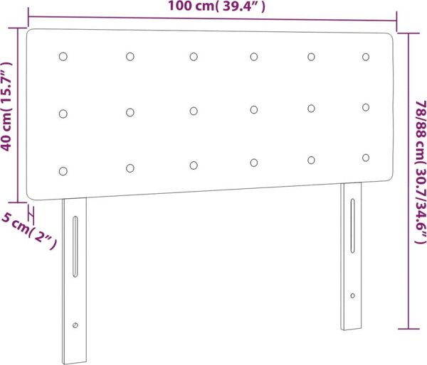 vidaXL Κεφαλάρι κρεβατιού με LED, σκούρο πράσινο, 100x5x78/88 εκ., βελούδο