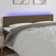 vidaXL Zaglowek do lozka z LED, ciemnobrazowy, 200x5x78/88 cm, tkanina