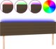 vidaXL Zaglowek do lozka z LED, ciemnobrazowy, 200x5x78/88 cm, tkanina