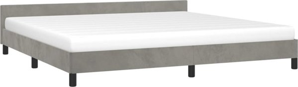 vidaXL Rama κρεβατιού με κεφαλάρι, ανοιχτό γκρι, 200x200 εκ., βελούδινη