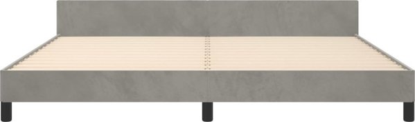 vidaXL Rama κρεβατιού με κεφαλάρι, ανοιχτό γκρι, 200x200 εκ., βελούδινη