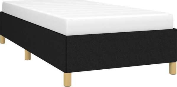 vidaXL Ράμα κρεβατιού, μαύρη, 90x200 εκ, επενδεδυμένη με ύφασμα