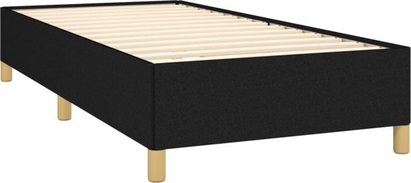 vidaXL Ράμα κρεβατιού, μαύρη, 90x200 εκ, επενδεδυμένη με ύφασμα