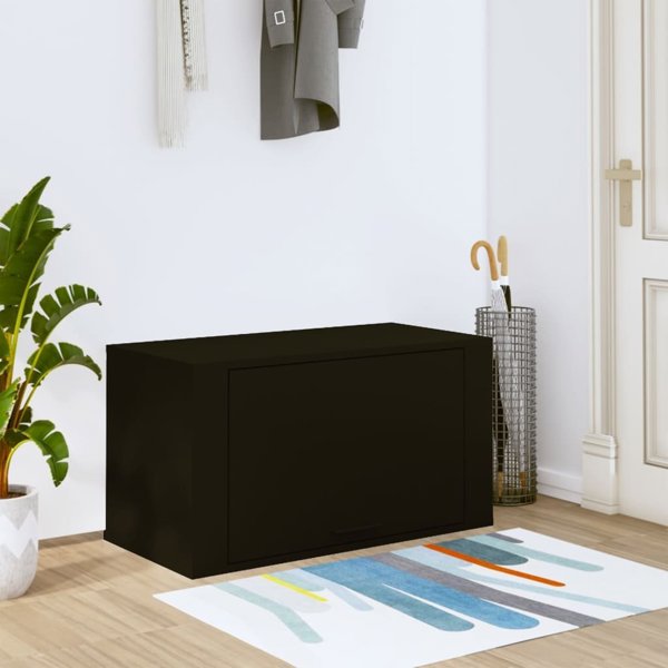 vidaXL Επιτοίχια Ντουλάπα για Παπούτσια Μαύρη 70x35x38 εκ.