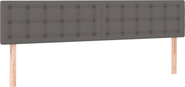 vidaXL Lozko kontynentalne z materacem i LED szara ekoskora 200x200 cm