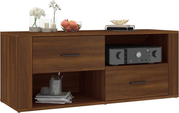 vidaXL Έπιπλο τηλεόρασης, καφέ δρυς, 100x35x40 εκ.