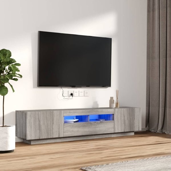 vidaXL Σετ 2 ντουλάπια TV με LED φωτισμό, Sonoma γκρι δρυς