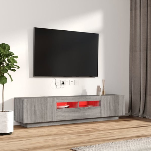 vidaXL Σετ 2 ντουλάπια TV με LED φωτισμό, Sonoma γκρι δρυς