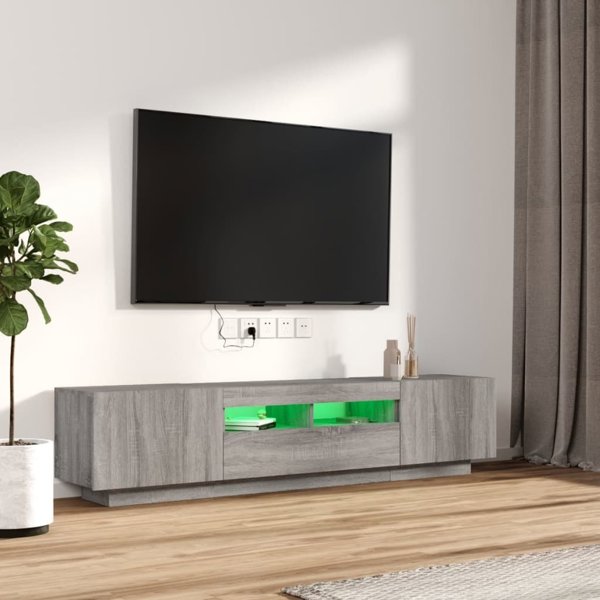 vidaXL Σετ 2 ντουλάπια TV με LED φωτισμό, Sonoma γκρι δρυς