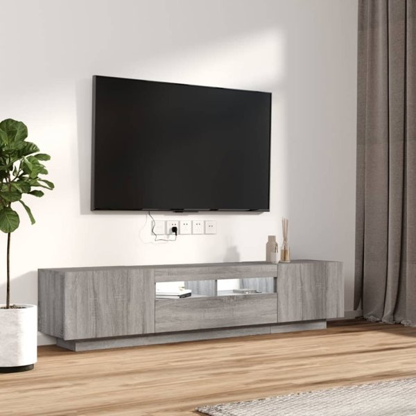 vidaXL Σετ 2 ντουλάπια TV με LED φωτισμό, Sonoma γκρι δρυς