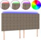 vidaXL Κεφαλάρι κρεβατιού με LED, taupe, 200x5x118/128 εκ., ύφασμα