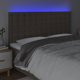 vidaXL Κεφαλάρι κρεβατιού με LED, taupe, 200x5x118/128 εκ., ύφασμα