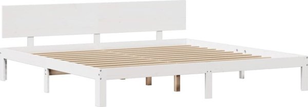 vidaXL Ramata lozkou me katedraki, xwris strwma, leuko, 200x200 cm