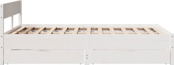 vidaXL Λευκή κορνίζα κρεβατιού χωρίς στρώμα, 120x200 cm, πεύκο
