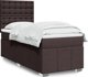 vidaXL Κρεβάτι κοντινεντάλ με στρώμα καφέ 90x190 cm