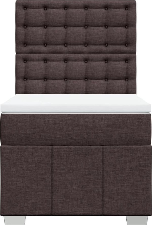 vidaXL Κρεβάτι κοντινεντάλ με στρώμα καφέ 90x190 cm