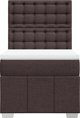 vidaXL Κρεβάτι κοντινεντάλ με στρώμα καφέ 90x190 cm