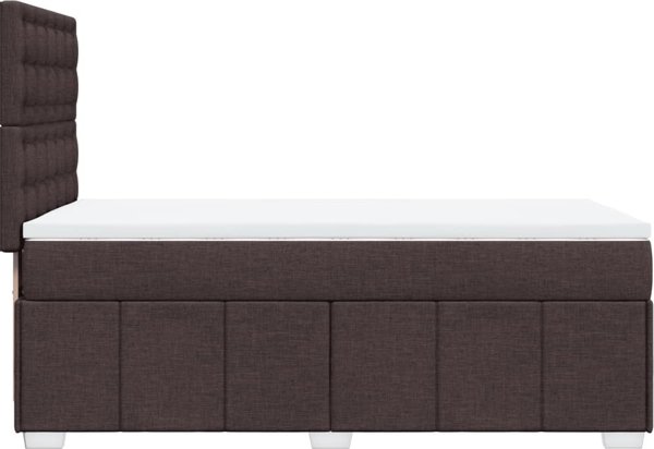 vidaXL Κρεβάτι κοντινεντάλ με στρώμα καφέ 90x190 cm