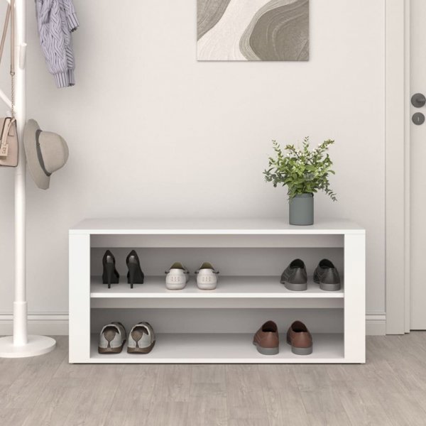 vidaXL Ράφι για παπούτσια, λευκό, 100x35x45 εκ.