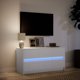 vidaXL Έπιπλο Τηλεόρασης με LED, λευκό, 100x34x50εκ, ξύλινο υλικό