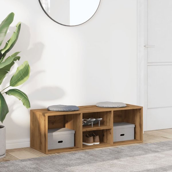 vidaXL Παγκάκι παπουτσιών, χρώμα ντόρυ δρυς, 105x35x35 εκ.