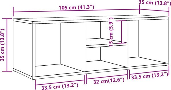 vidaXL Παγκάκι παπουτσιών, χρώμα ντόρυ δρυς, 105x35x35 εκ.