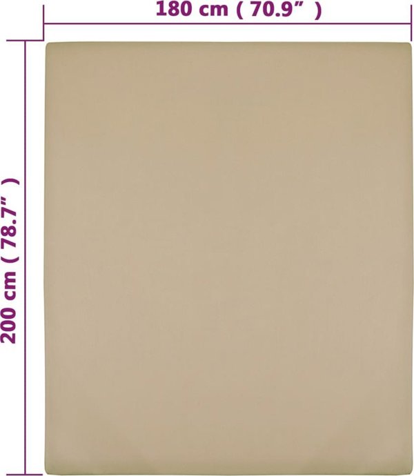 vidaXL Σεντόνια, 2 τεμ., taupe, 180x200 cm, βαμβακερό ζέρσεϊ
