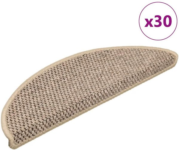 vidaXL Αυτοκόλλητα Πατάκια Σκάλας με Όψη Sisal, 56x17x3 cm, 30 Τεμάχια