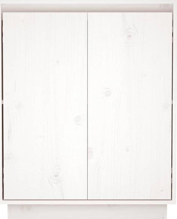 vidaXL Ντουλάπι, λευκό, 60x34x75 cm, μασίφ ξύλο πεύκου