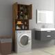 vidaXL Ντουλάπι πλυντηρίου, καπνιστός δρυς, 64 x 25,5 x 190 cm