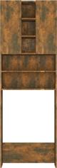 vidaXL Ντουλάπι πλυντηρίου, καπνιστός δρυς, 64 x 25,5 x 190 cm