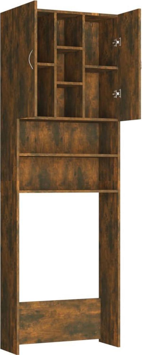 vidaXL Ντουλάπι πλυντηρίου, καπνιστός δρυς, 64 x 25,5 x 190 cm