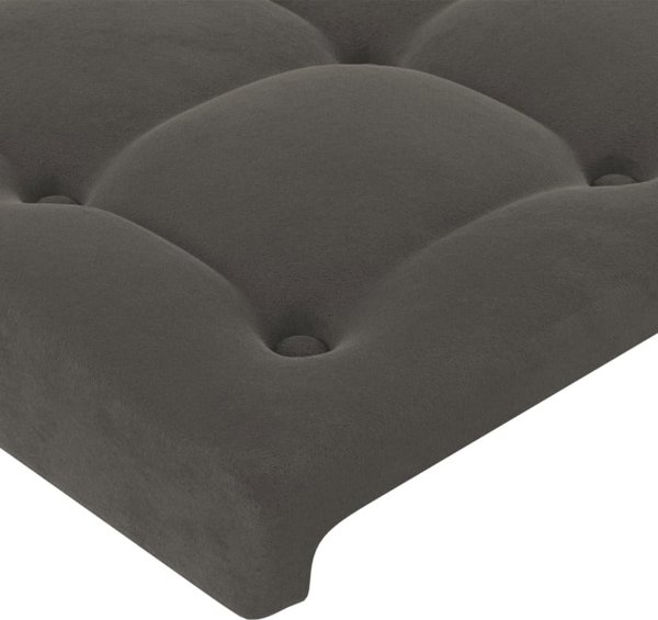 vidaXL Προσκέφαλο uszak σε σκούρο γκρι βελούδο 203x16x118/128 cm