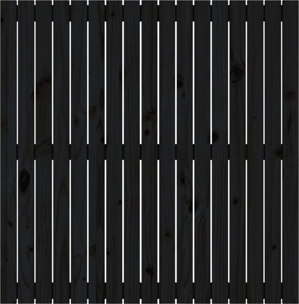 vidaXL Κεφαλάρι κρεβατιού, μαύρο, 108x3x110 cm, μασίφ πεύκο