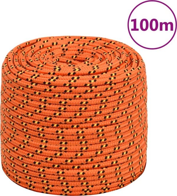 vidaXL Ναυτική γραμμή πορτοκαλί, 8 mm, 100 m, πολυπροπυλένιο