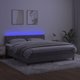 vidaXL Κρεβάτι κοντινεντάλ με στρώμα και LED, γκρι βελούδο 160x200cm
